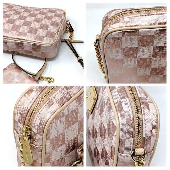 MICHAEL KORS Pink Bag Rose Gold Checkerboard Set - Picture 5 of 8